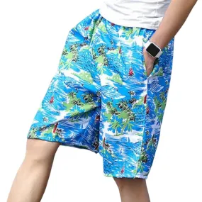 Hunter - Men's Beach Shorts - Tropical Print Quick-Dry
