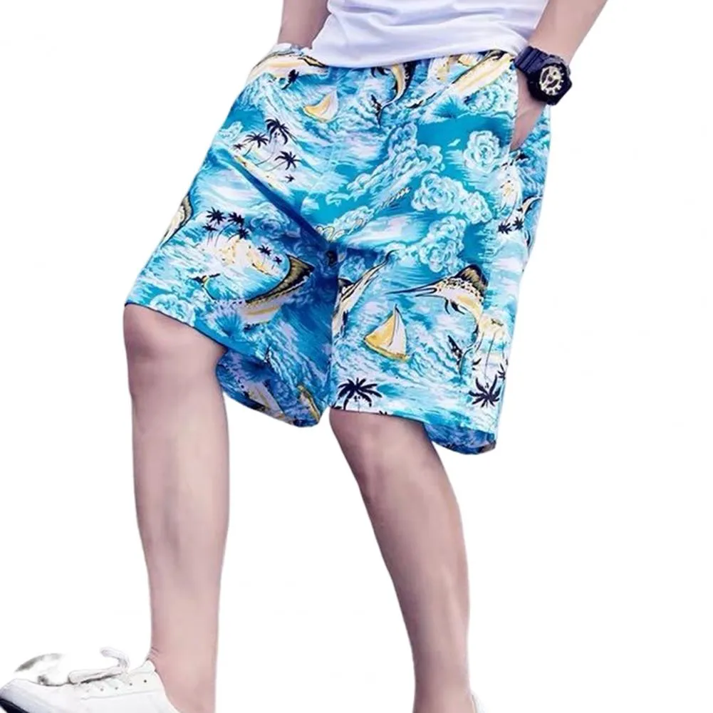 Hunter - Men's Beach Shorts - Tropical Print Quick-Dry