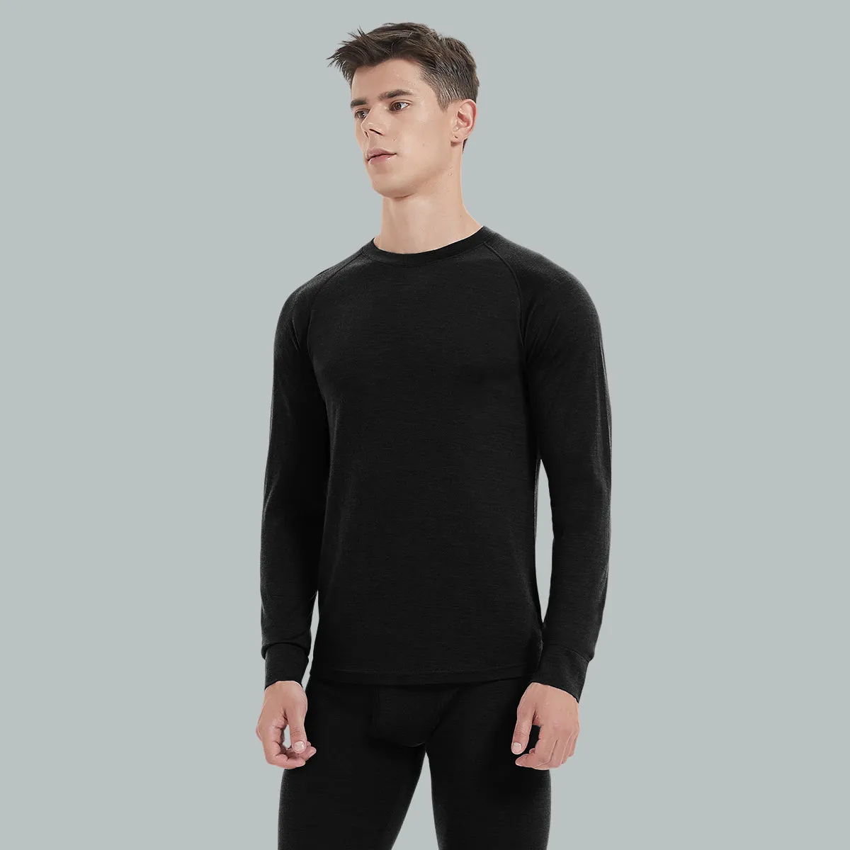 IGUANA Men's 190 Merino Wool Base Layer Set Thermal Top and Bottom