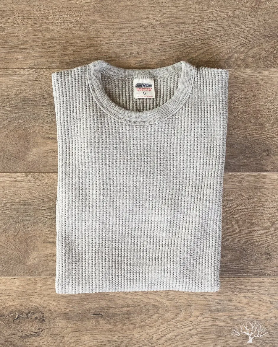 IHTL-1301-GRY - Waffle Knit Long Sleeve Crew Neck Thermal - Grey