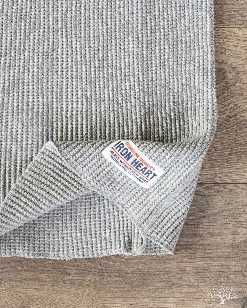 IHTL-1301-GRY - Waffle Knit Long Sleeve Crew Neck Thermal - Grey
