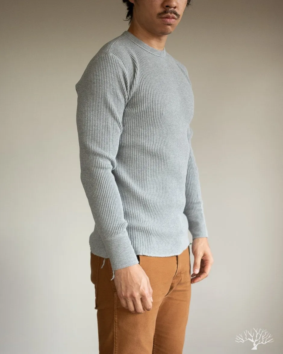 IHTL-1301-GRY - Waffle Knit Long Sleeve Crew Neck Thermal - Grey