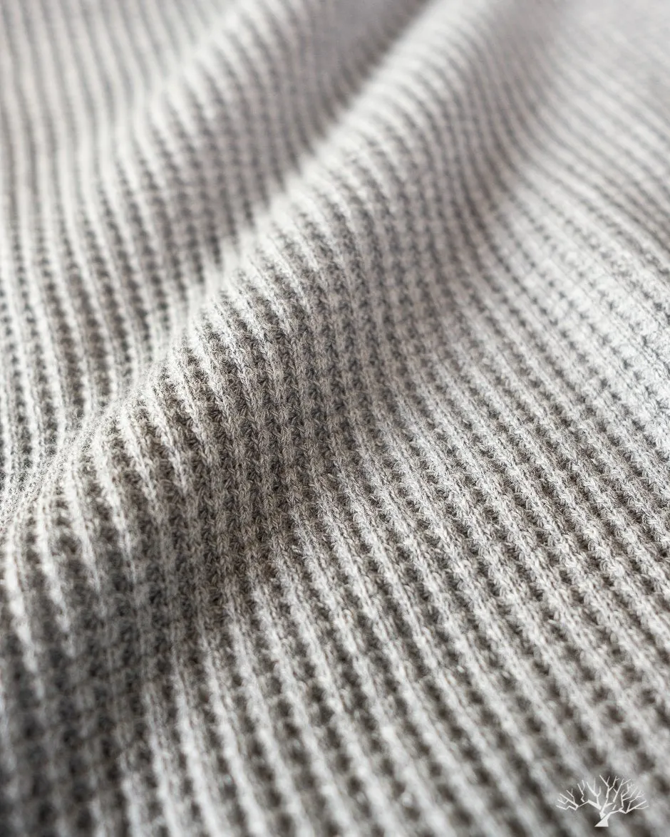 IHTL-1301-GRY - Waffle Knit Long Sleeve Crew Neck Thermal - Grey
