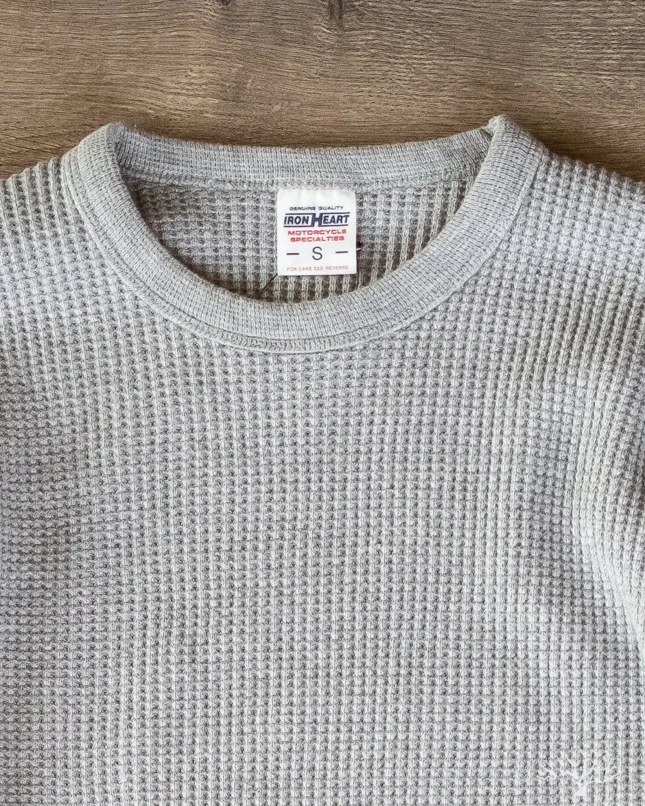 IHTL-1301-GRY - Waffle Knit Long Sleeve Crew Neck Thermal - Grey