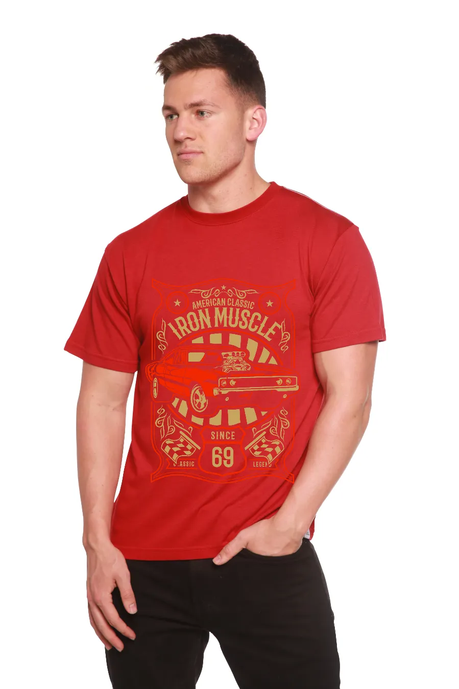 Iron Muscle Men's Bamboo Viscose/Organic Cotton Short Sleeve Graphic T-Shirt