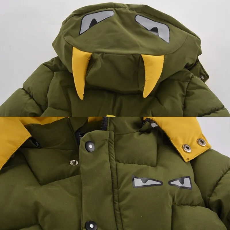 Kids Boys Cotton-padded Cartoon Monster Jacket