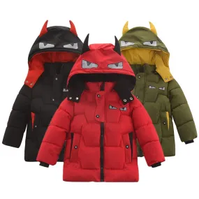 Kids Boys Cotton-padded Cartoon Monster Jacket