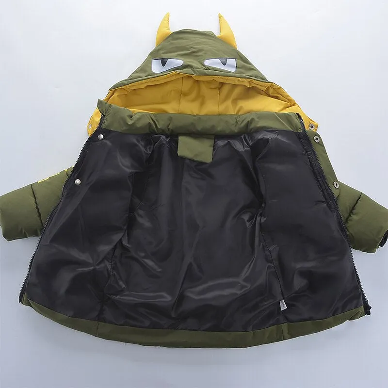 Kids Boys Cotton-padded Cartoon Monster Jacket