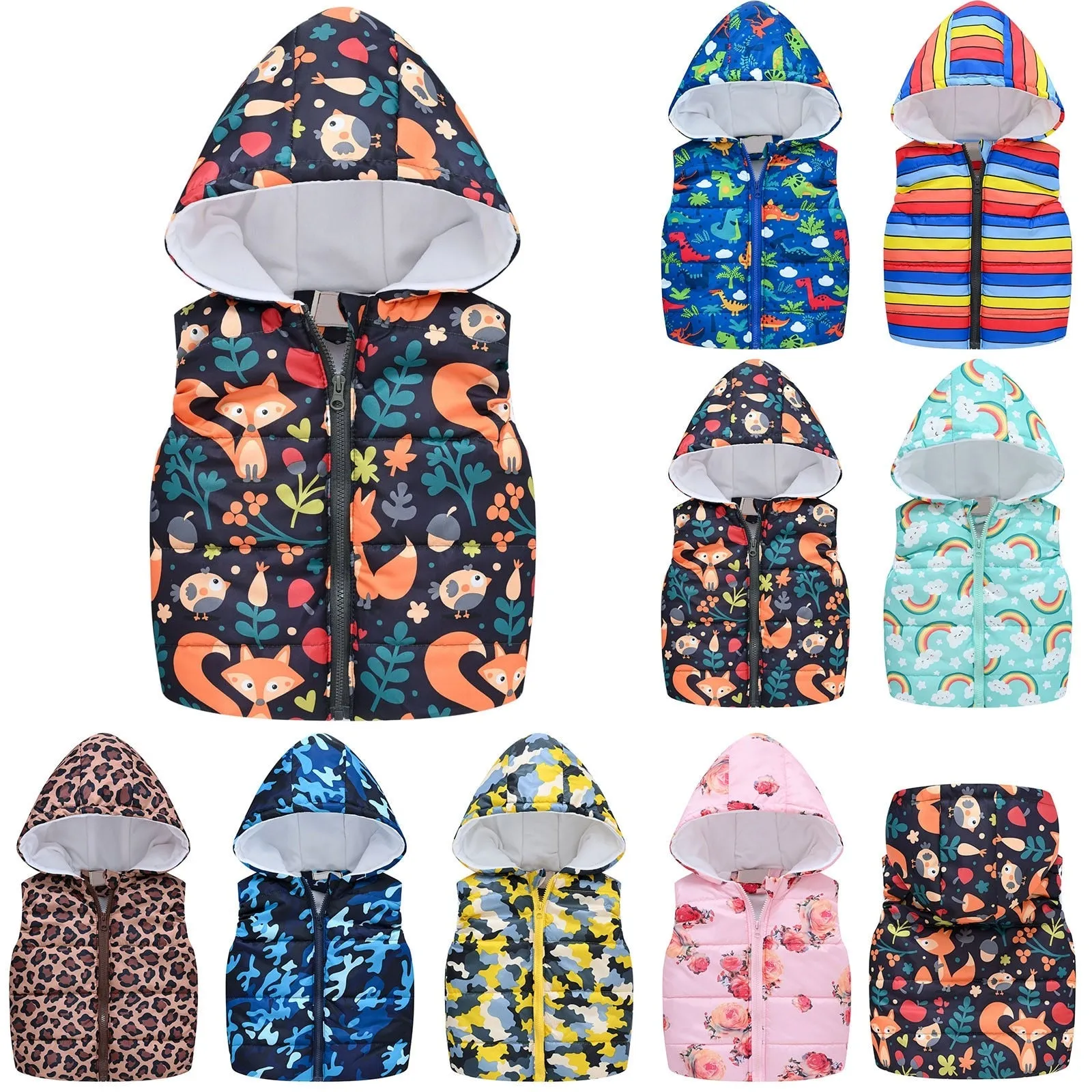 Kids Boys/Girls Cartoon Print Sleeveless Vest