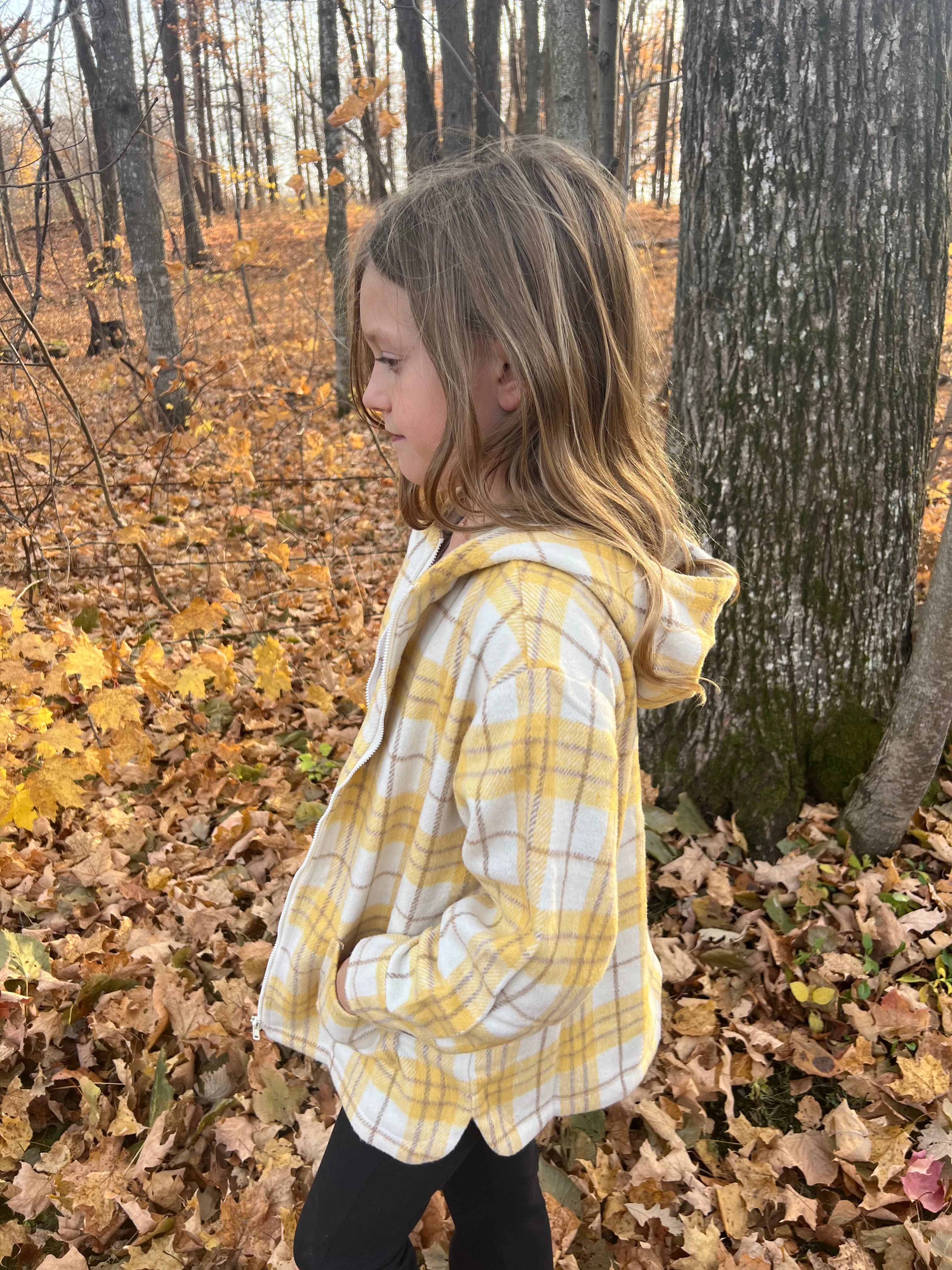 Kids Plaid Full Zip Hooded Jacket