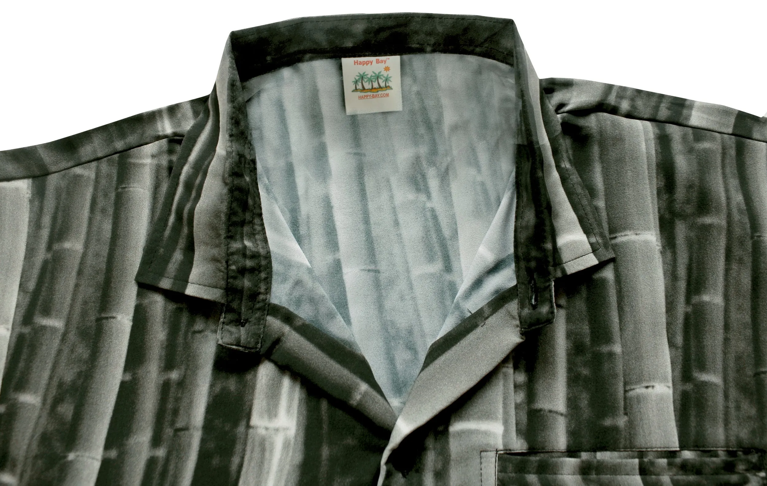 LA LEELA Shirt Casual Button Down Short Sleeve Beach  parrot printed Shirt Men Pocket HD Black