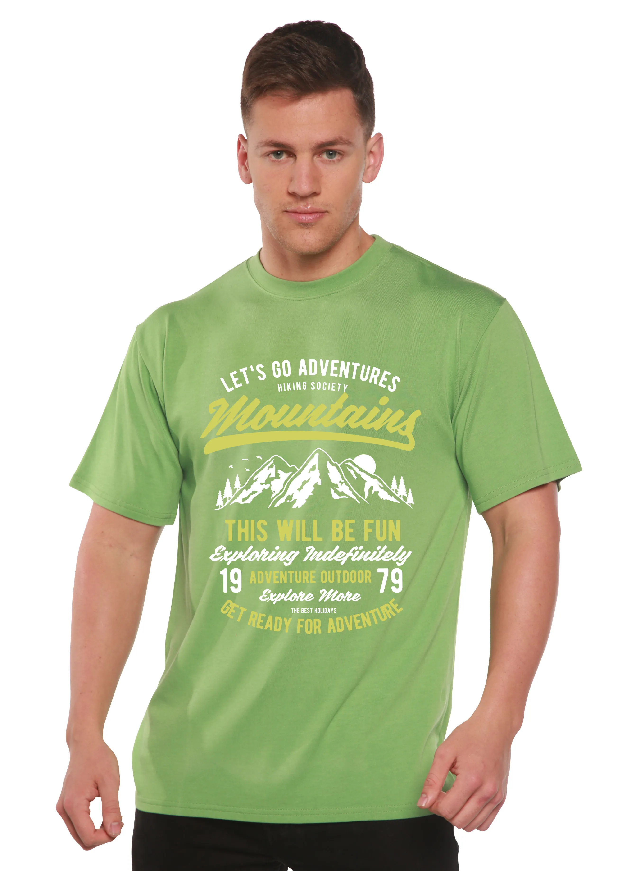 Let's Go Adventure Men's Bamboo Viscose/Organic Cotton Short Sleeve Graphic T-Shirt