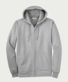 Light grey - Basic  Zipped Hooded Sweatshirt