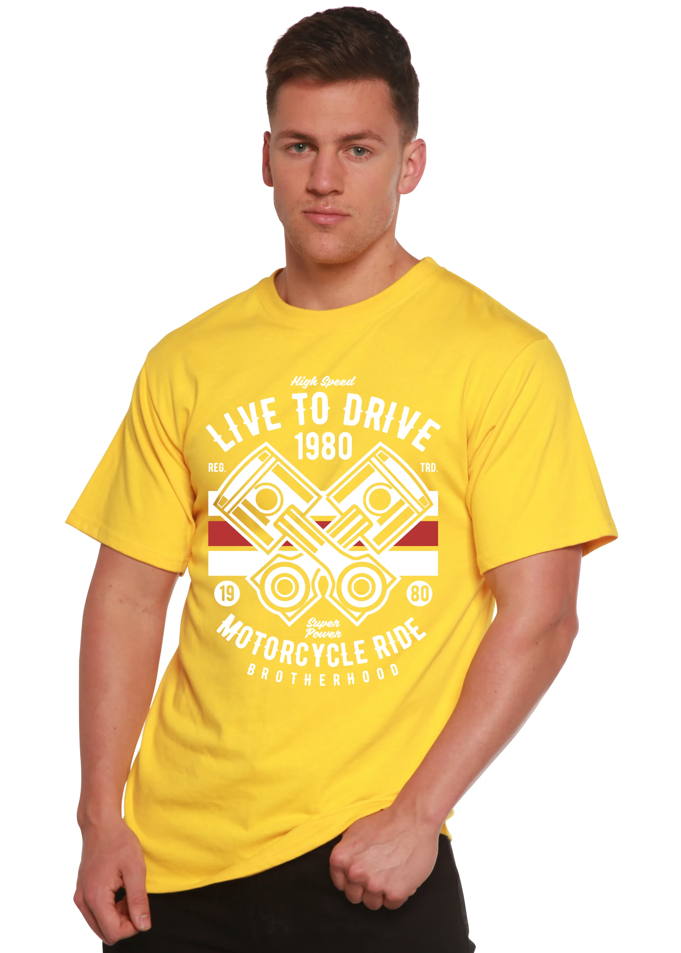 Live To Ride 1980 Men's Bamboo Viscose/Organic Cotton Short Sleeve Graphic T-Shirt