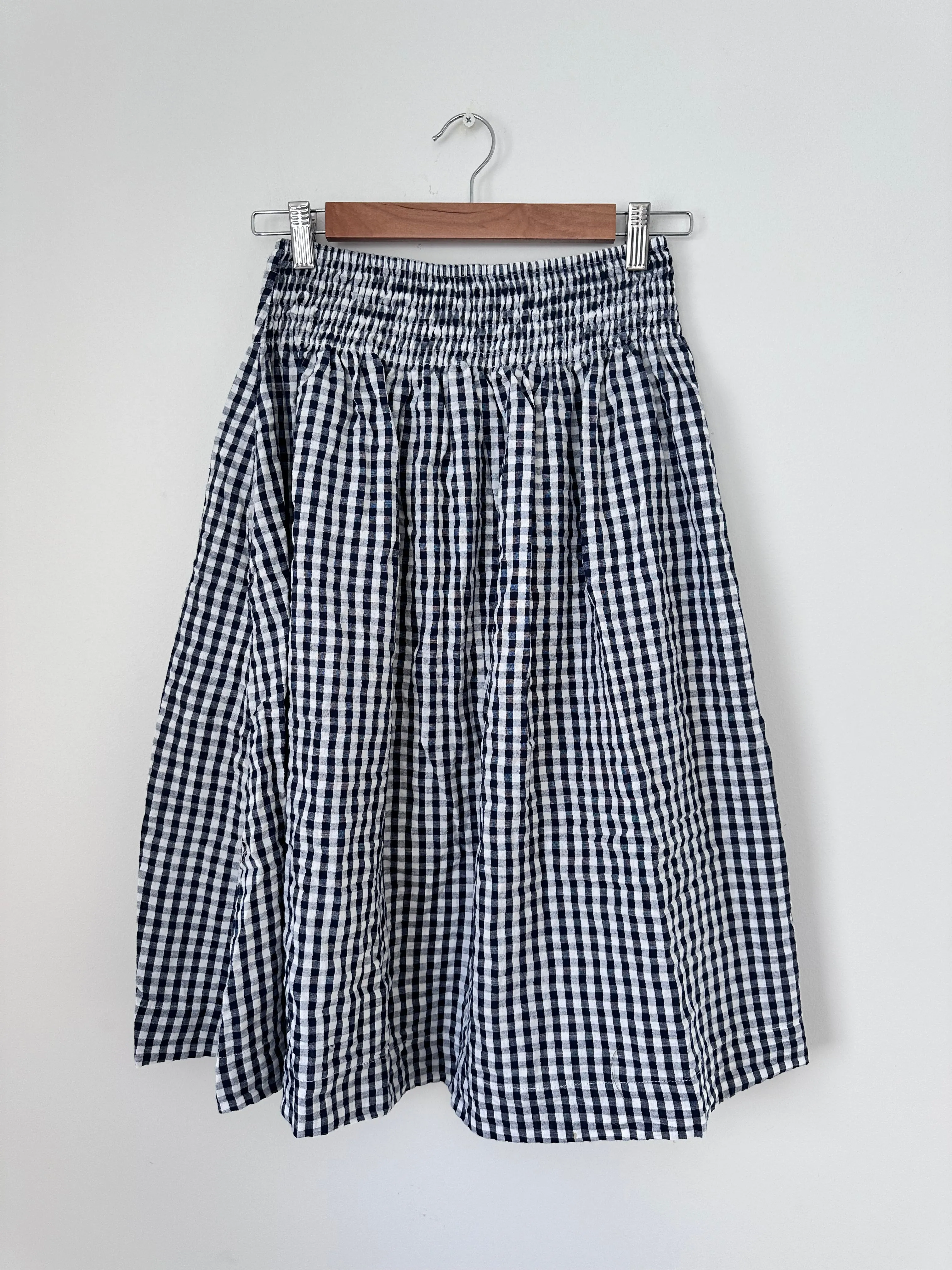 lola skirt-navy/white gingham