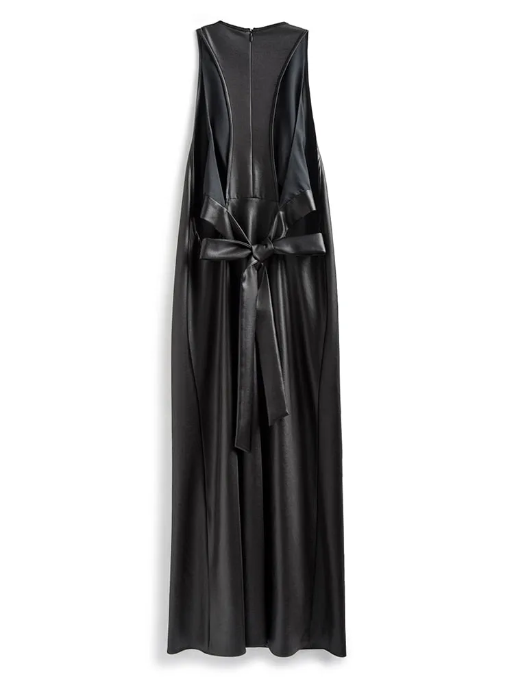 Long Faux Leather Tank Dress