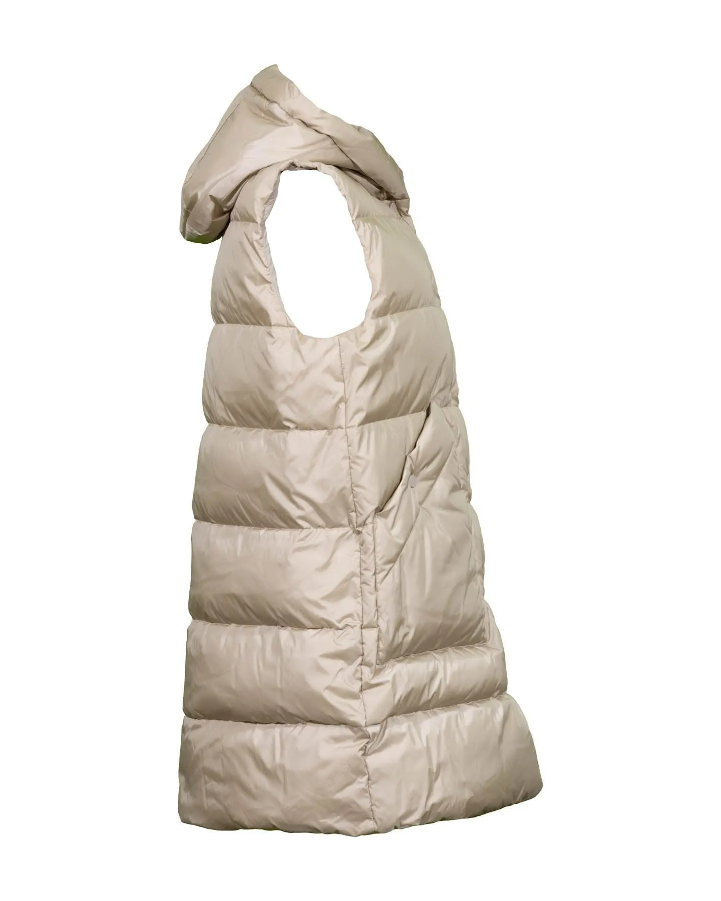 Long Hooded Down Vest