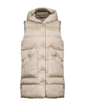 Long Hooded Down Vest