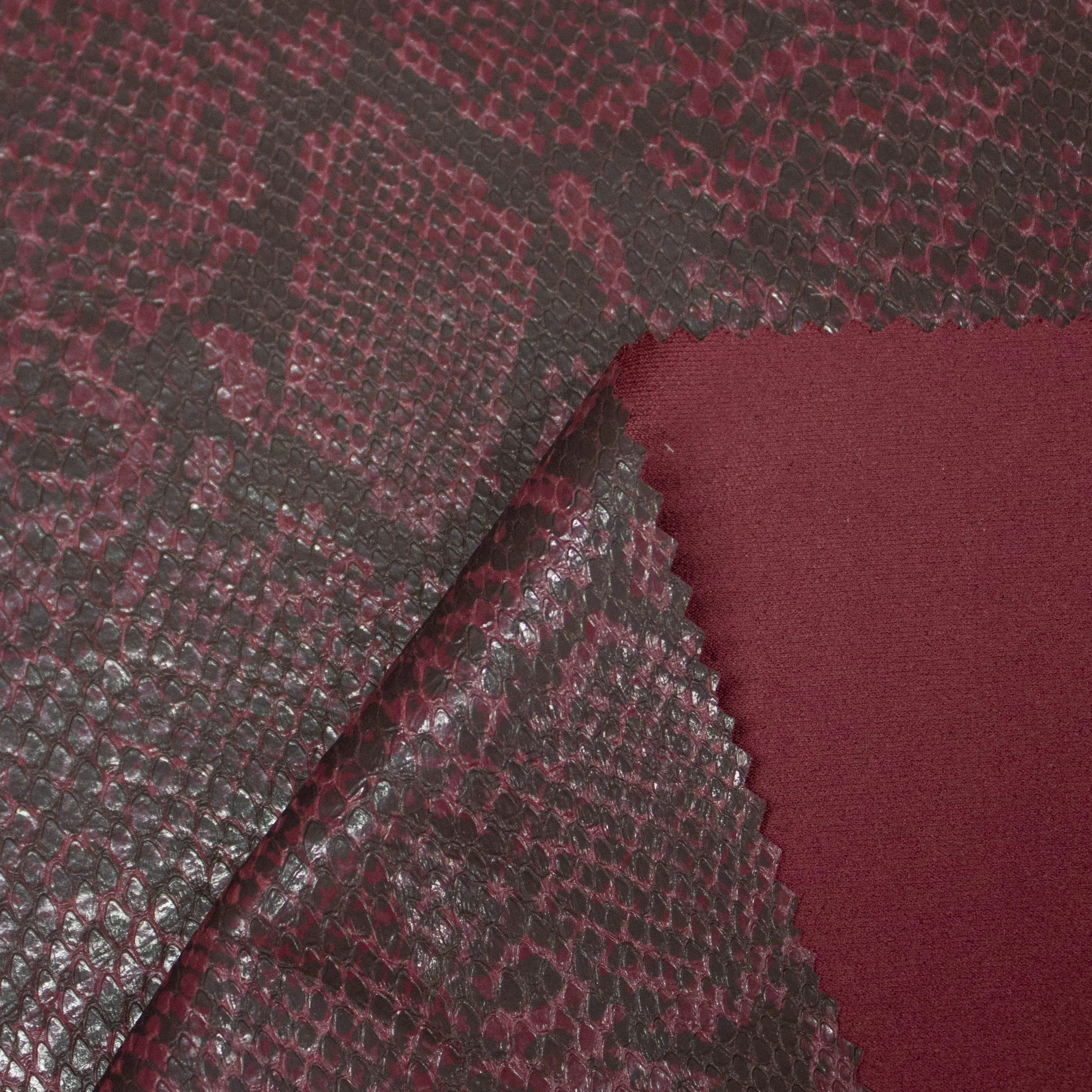 Lucy Burgundy Snake Faux Leather Stretch