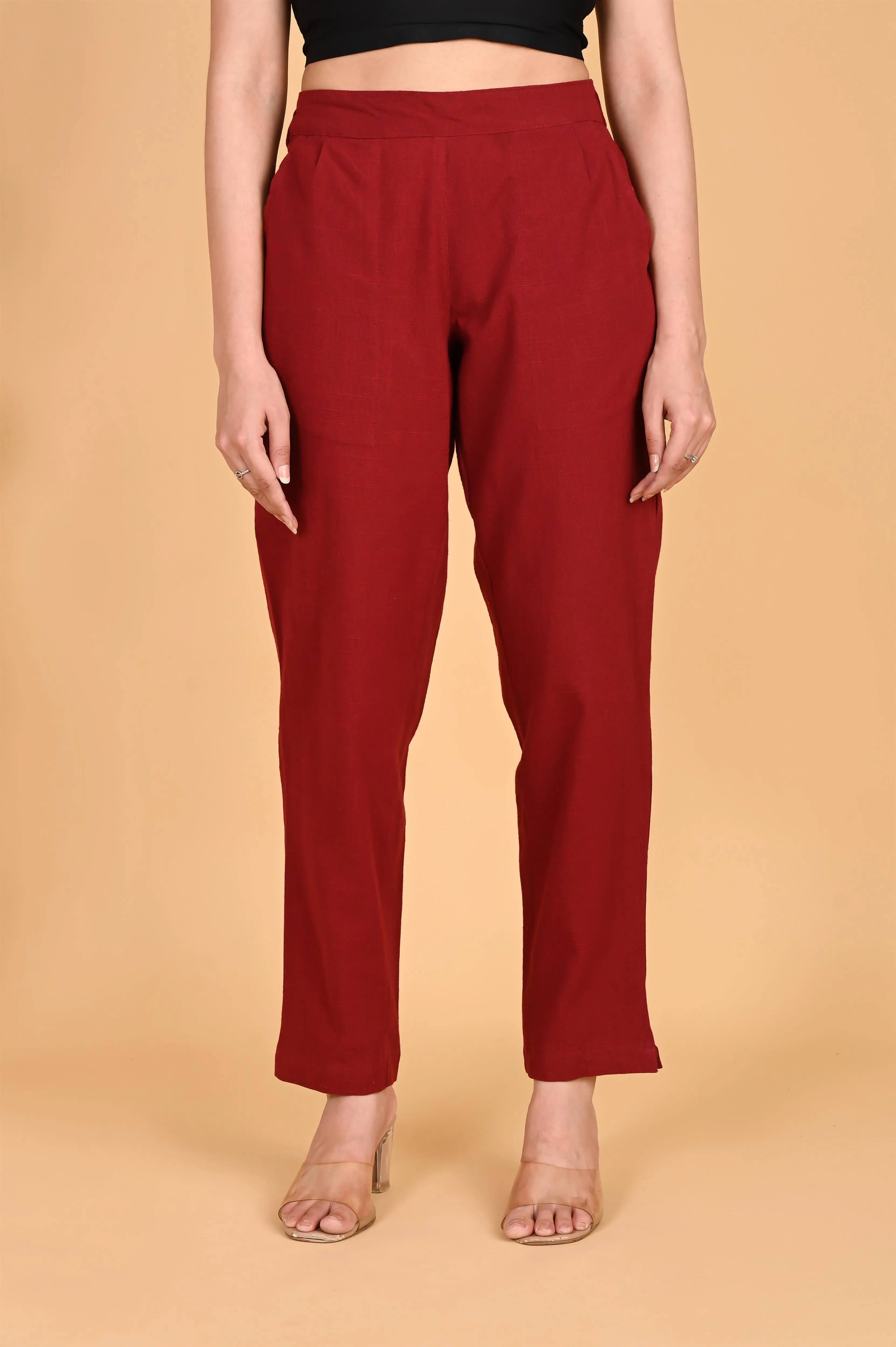 MAROON CLASSIC COTTON PANTS