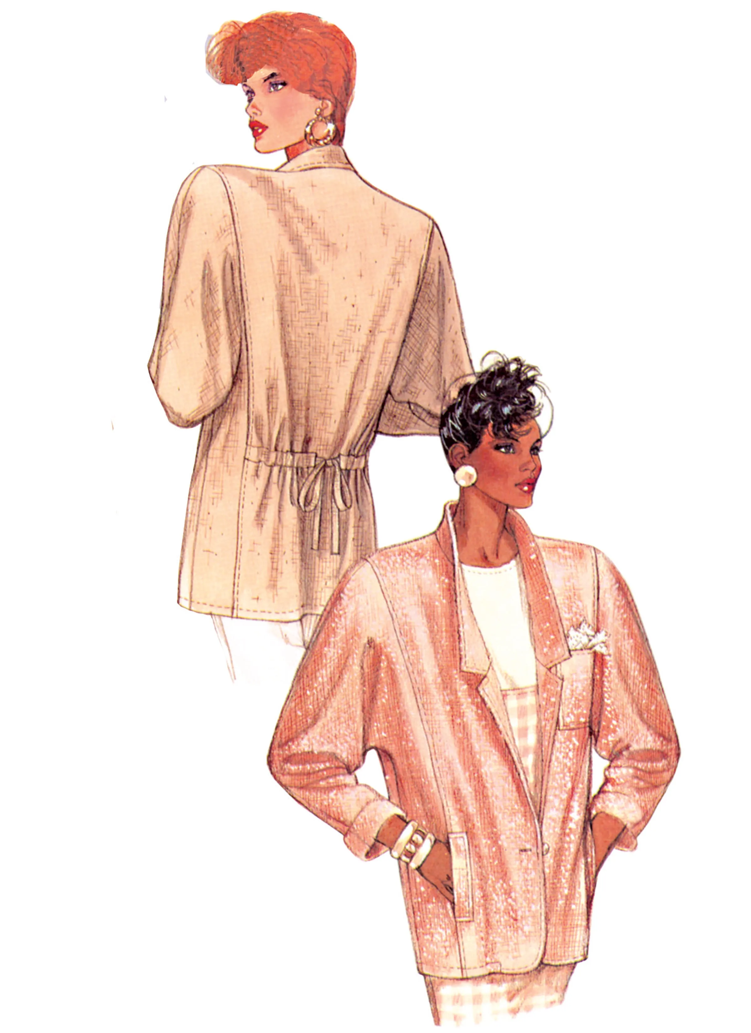 McCall's Sewing Pattern 8491 1980's Unlined Jacket