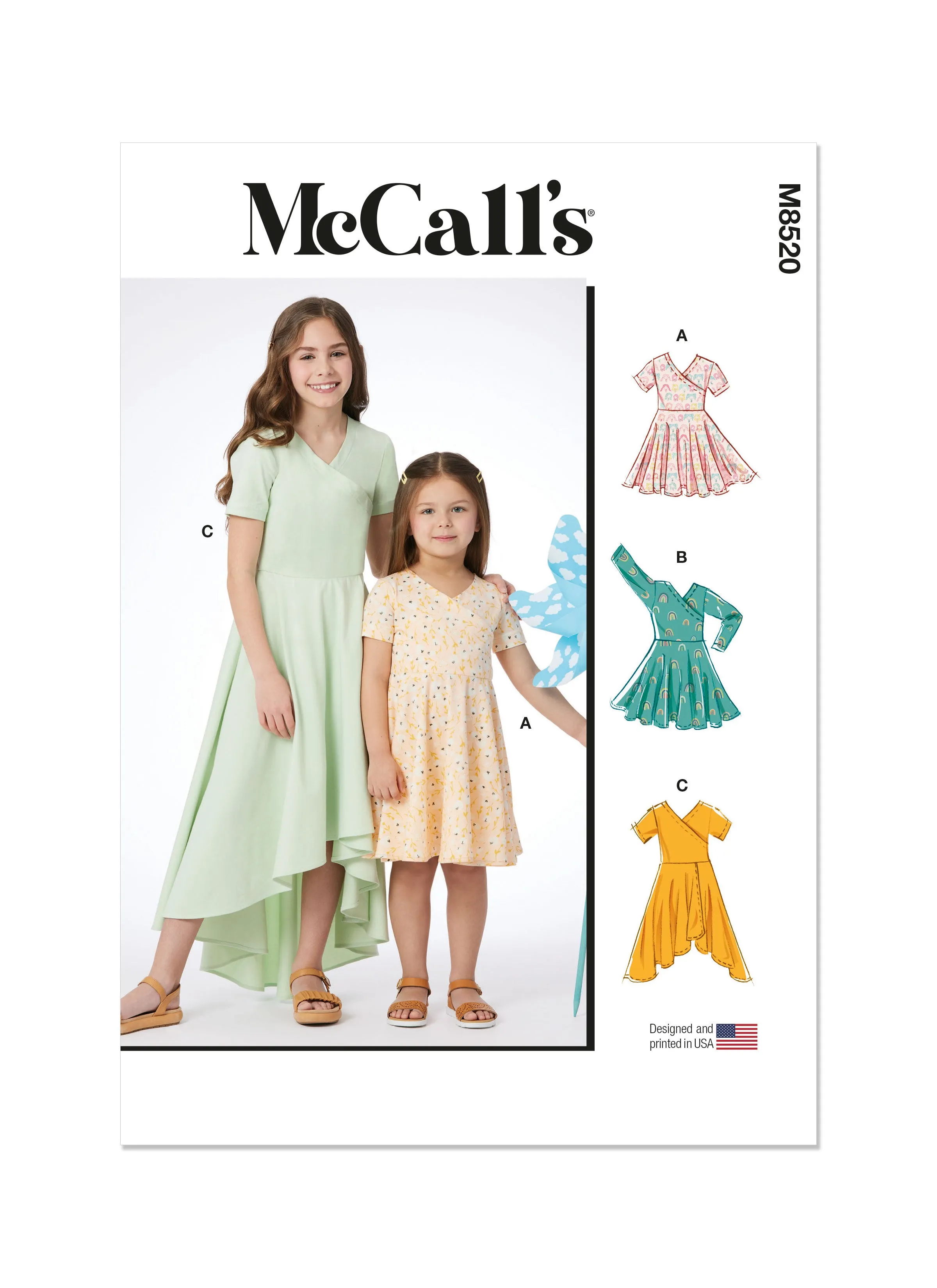 McCall's sewing pattern 8520 Children's and Girls' Knit Dresses
