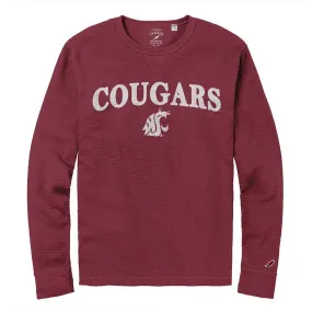 Men's Crimson WSU Cougar's Slub Thermal Long Sleeve