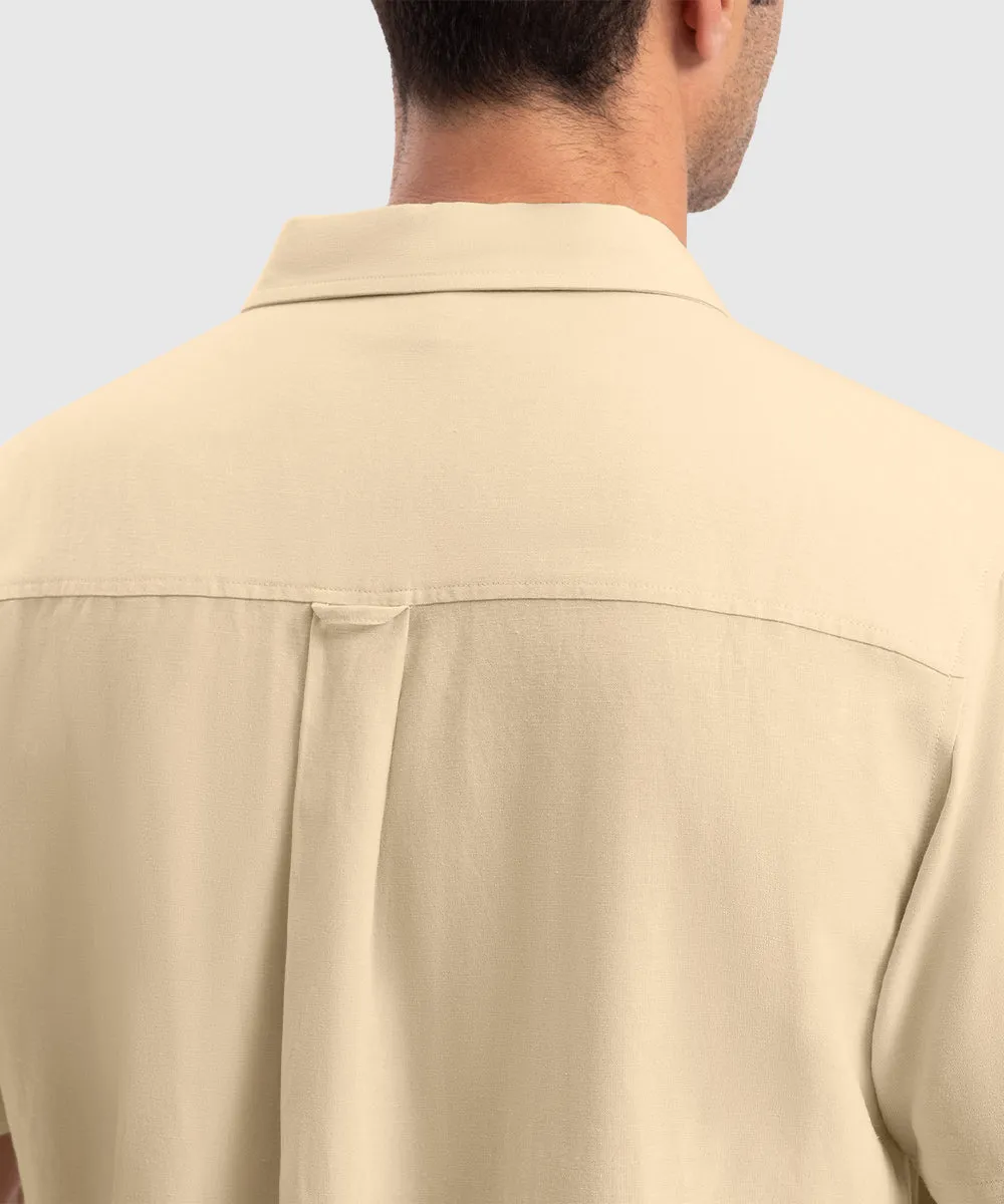 Men's Cuban Guayabera Shirt Casual Summer Beach Shirts