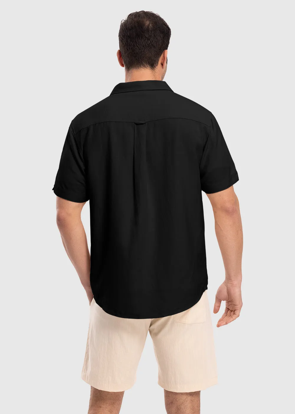 Men's Cuban Guayabera Shirt Casual Summer Beach Shirts