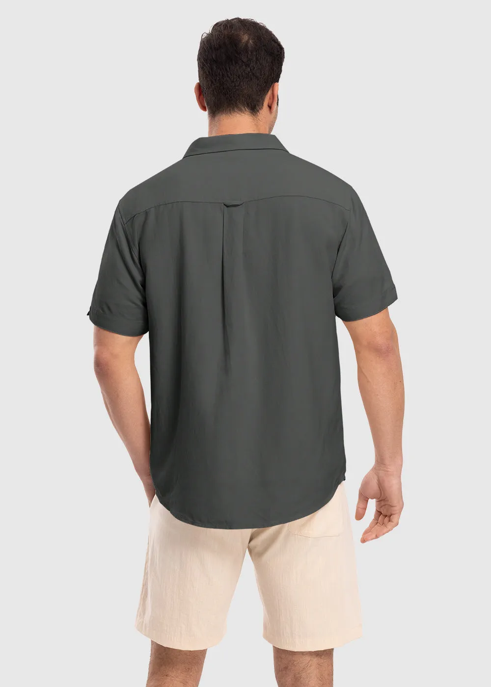 Men's Cuban Guayabera Shirt Casual Summer Beach Shirts