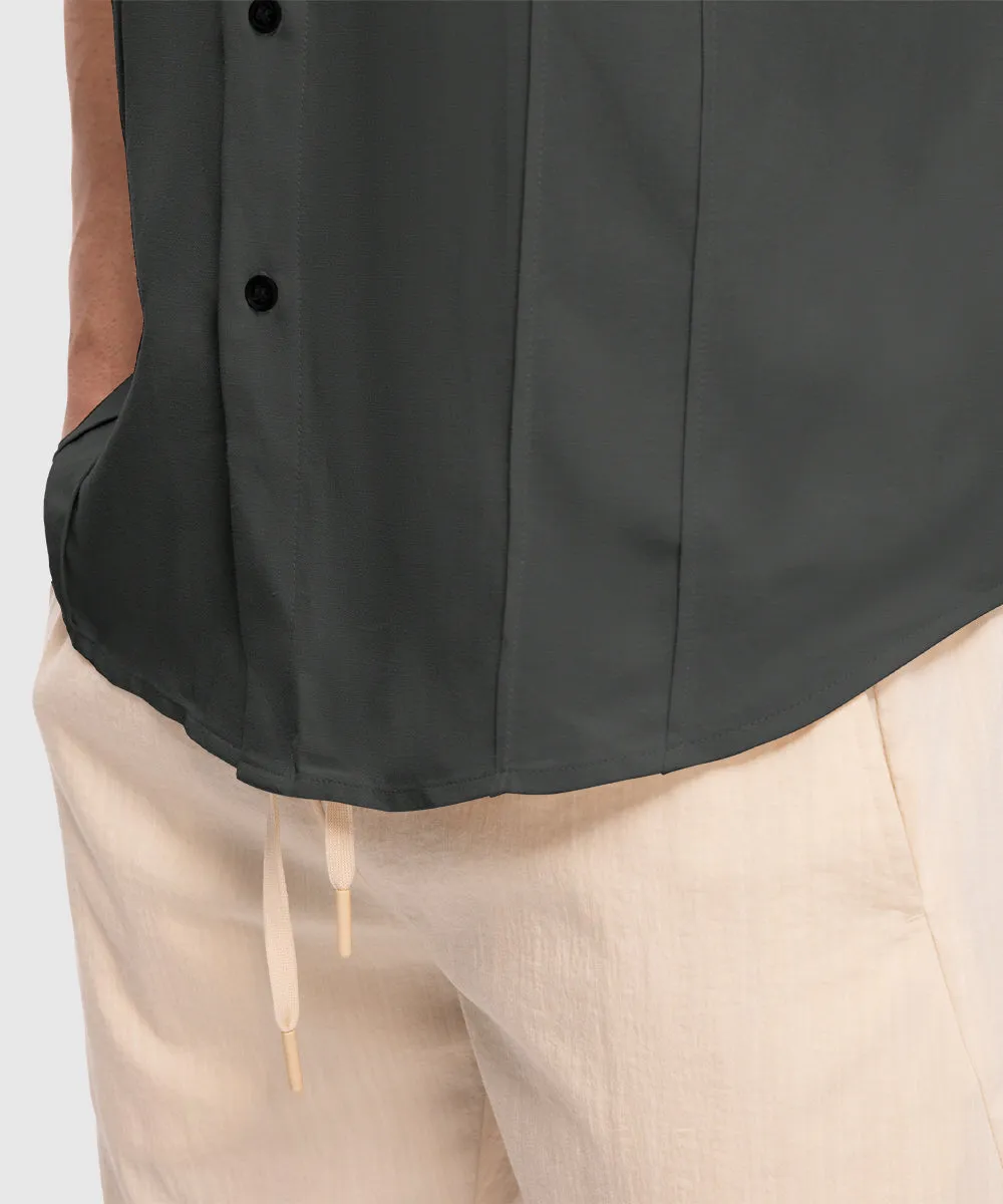 Men's Cuban Guayabera Shirt Casual Summer Beach Shirts