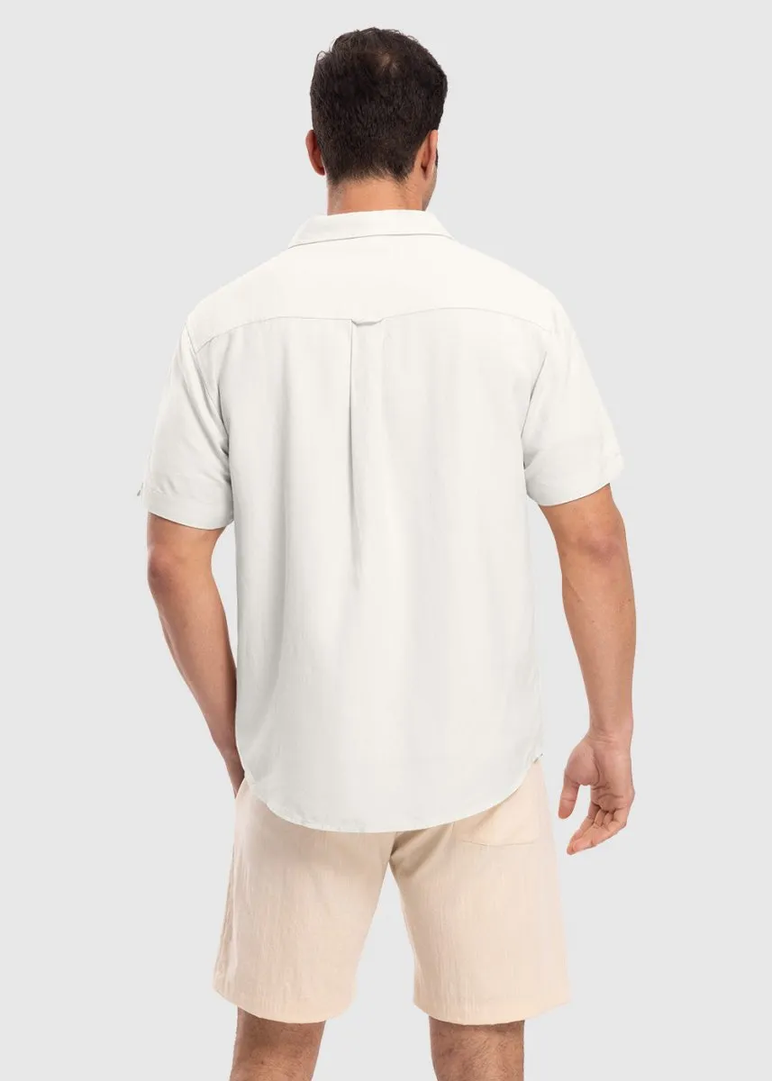 Men's Cuban Guayabera Shirt Casual Summer Beach Shirts