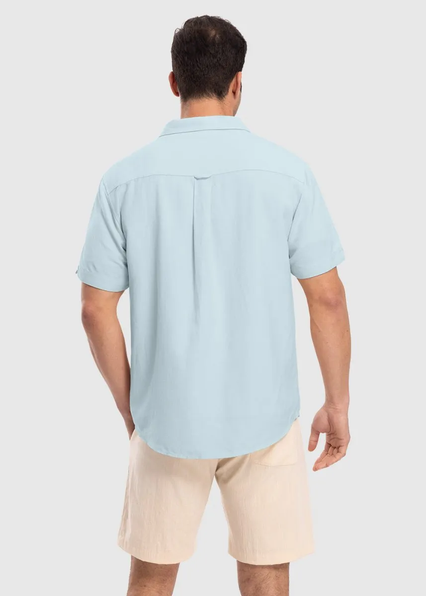 Men's Cuban Guayabera Shirt Casual Summer Beach Shirts