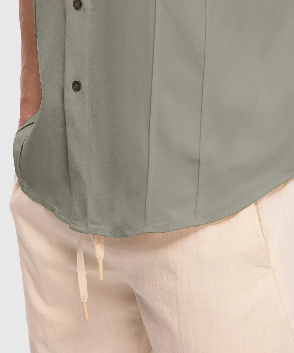 Men's Cuban Guayabera Shirt Casual Summer Beach Shirts