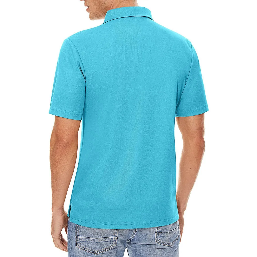 Men's Golf Tennis Quick Dry 3 Buttons Polo Collared Shirt