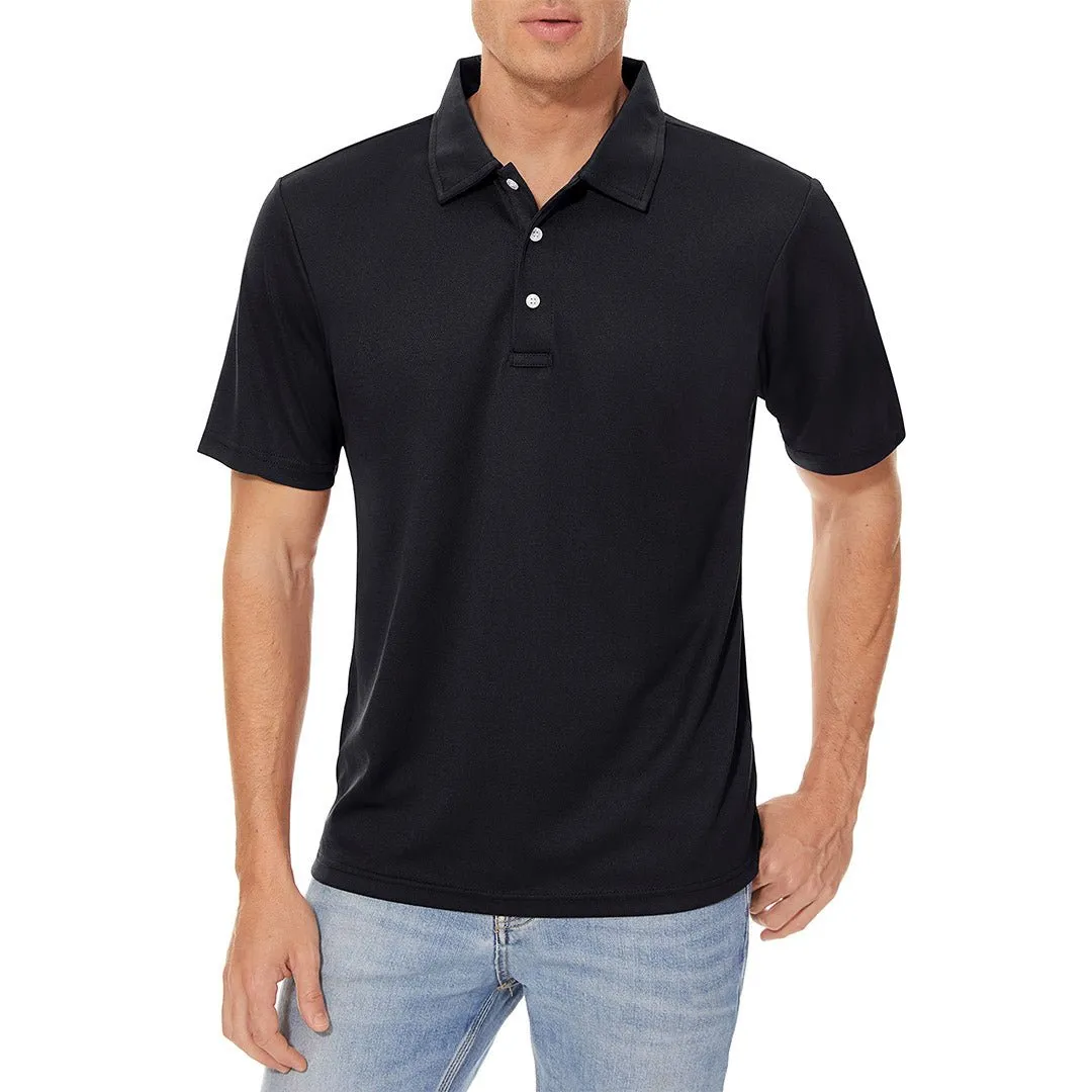 Men's Golf Tennis Quick Dry 3 Buttons Polo Collared Shirt