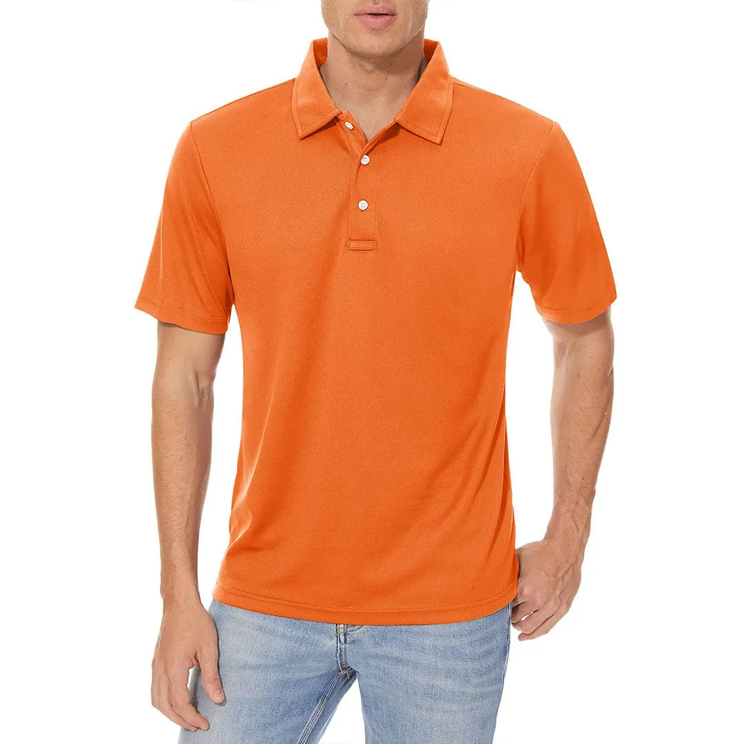 Men's Golf Tennis Quick Dry 3 Buttons Polo Collared Shirt