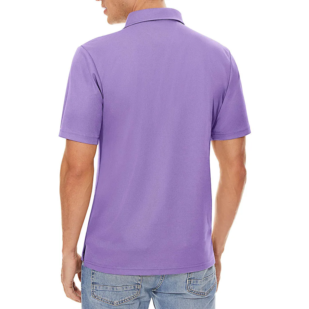 Men's Golf Tennis Quick Dry 3 Buttons Polo Collared Shirt