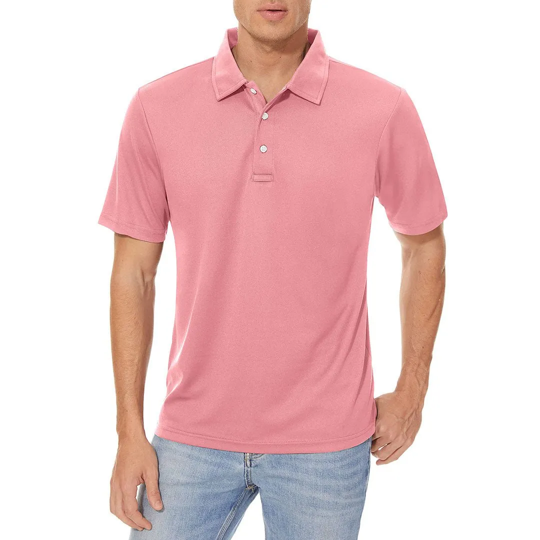 Men's Golf Tennis Quick Dry 3 Buttons Polo Collared Shirt