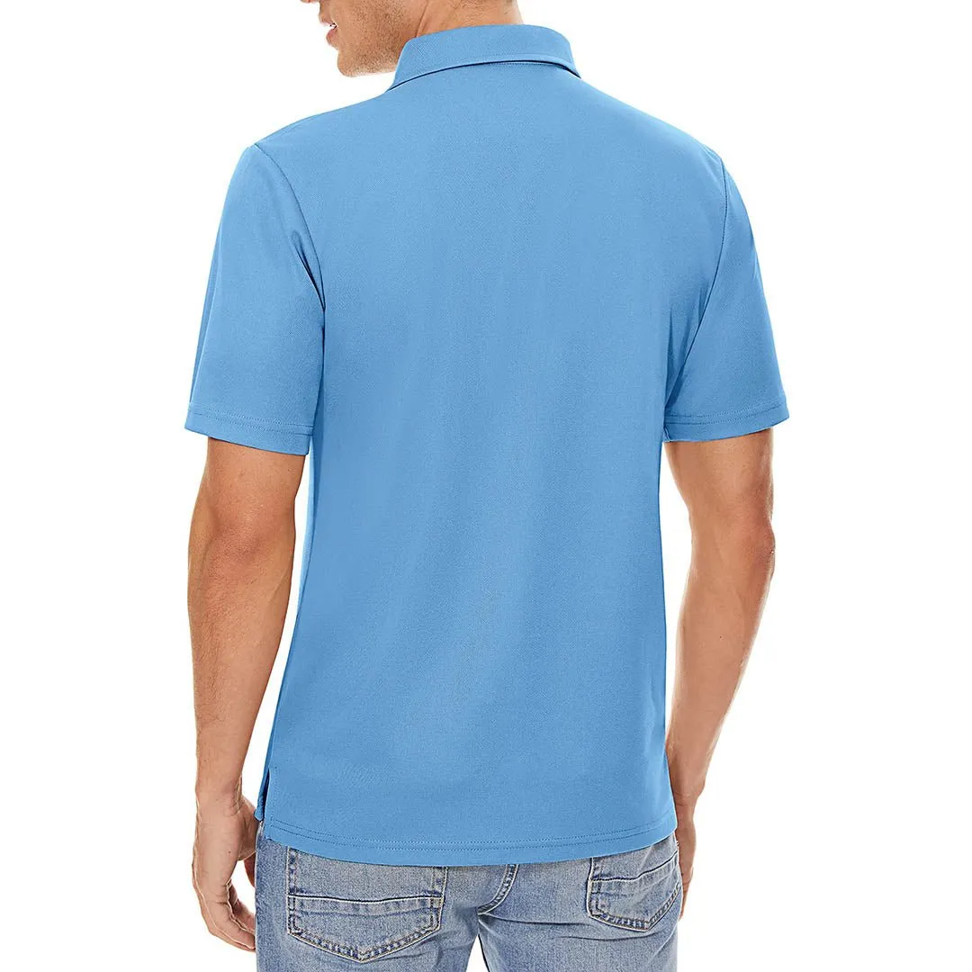 Men's Golf Tennis Quick Dry 3 Buttons Polo Collared Shirt