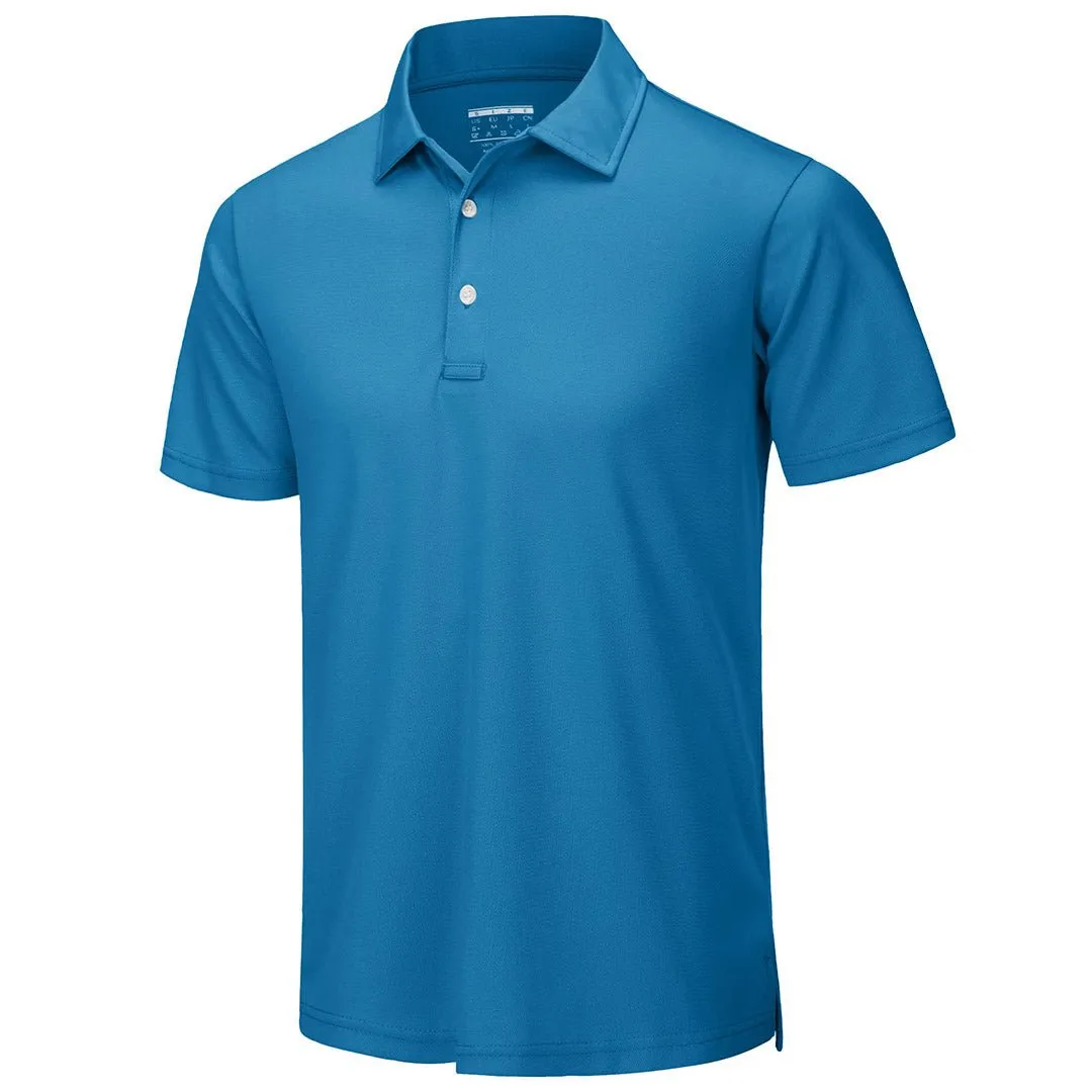 Men's Golf Tennis Quick Dry 3 Buttons Polo Collared Shirt