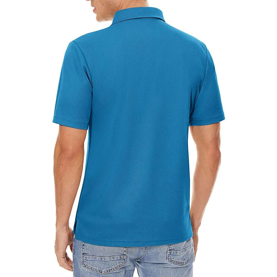 Men's Golf Tennis Quick Dry 3 Buttons Polo Collared Shirt