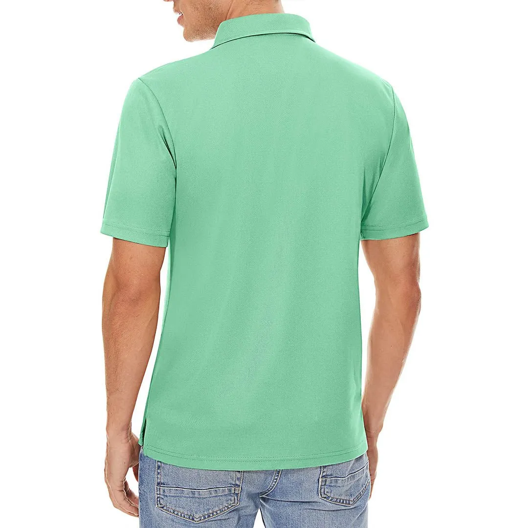 Men's Golf Tennis Quick Dry 3 Buttons Polo Collared Shirt