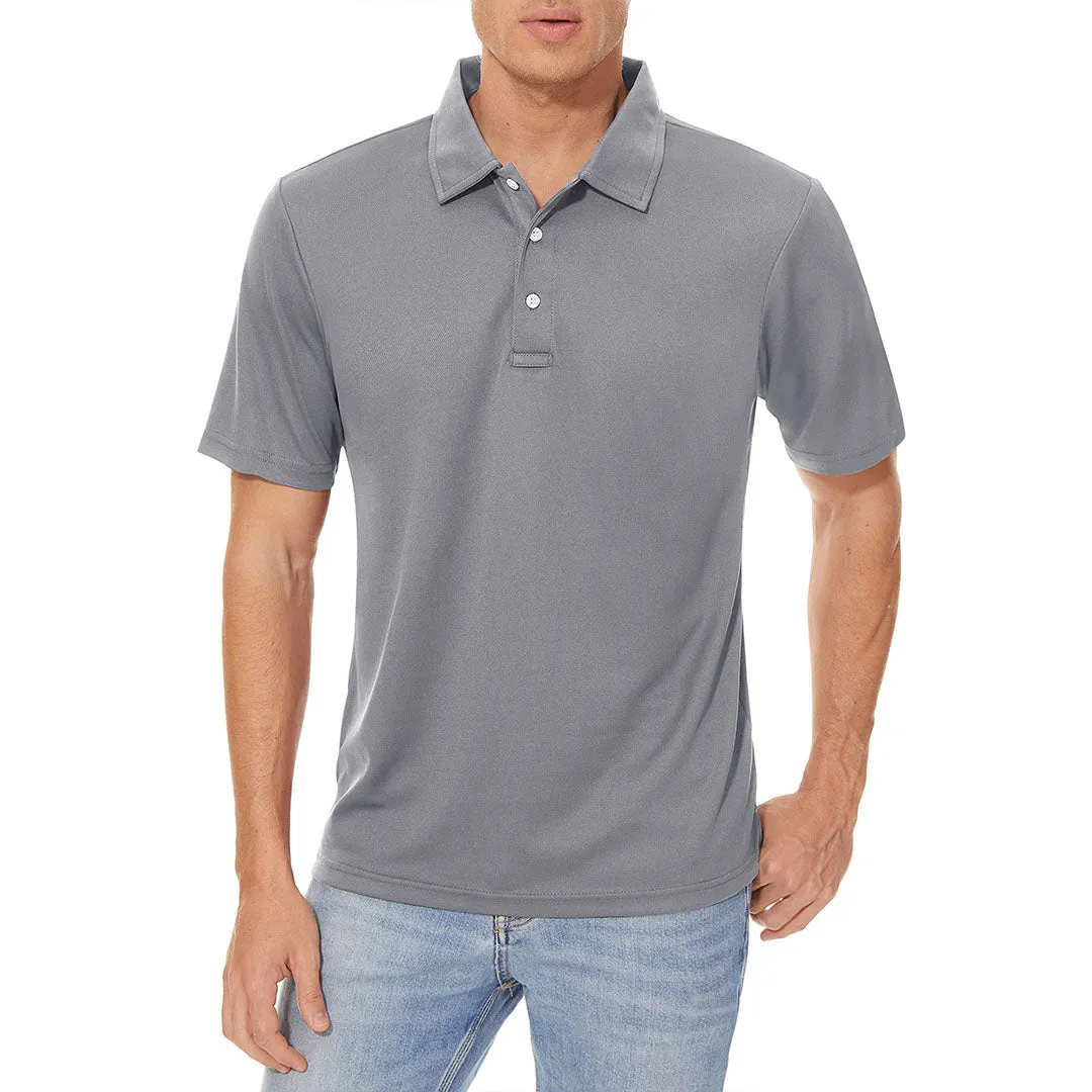 Men's Golf Tennis Quick Dry 3 Buttons Polo Collared Shirt