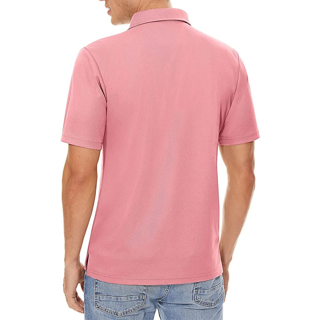 Men's Golf Tennis Quick Dry 3 Buttons Polo Collared Shirt