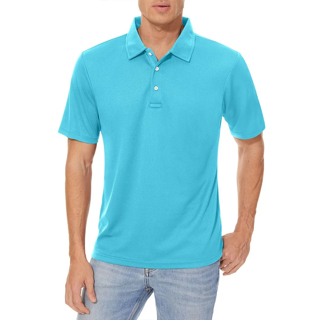 Men's Golf Tennis Quick Dry 3 Buttons Polo Collared Shirt