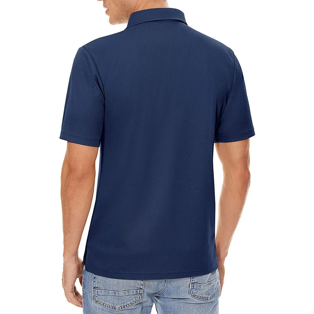 Men's Golf Tennis Quick Dry 3 Buttons Polo Collared Shirt