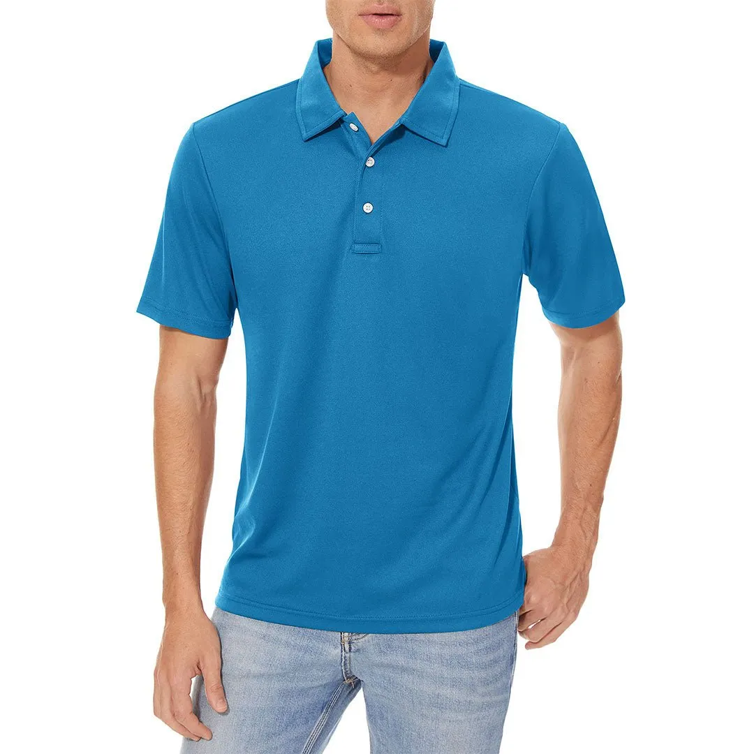 Men's Golf Tennis Quick Dry 3 Buttons Polo Collared Shirt