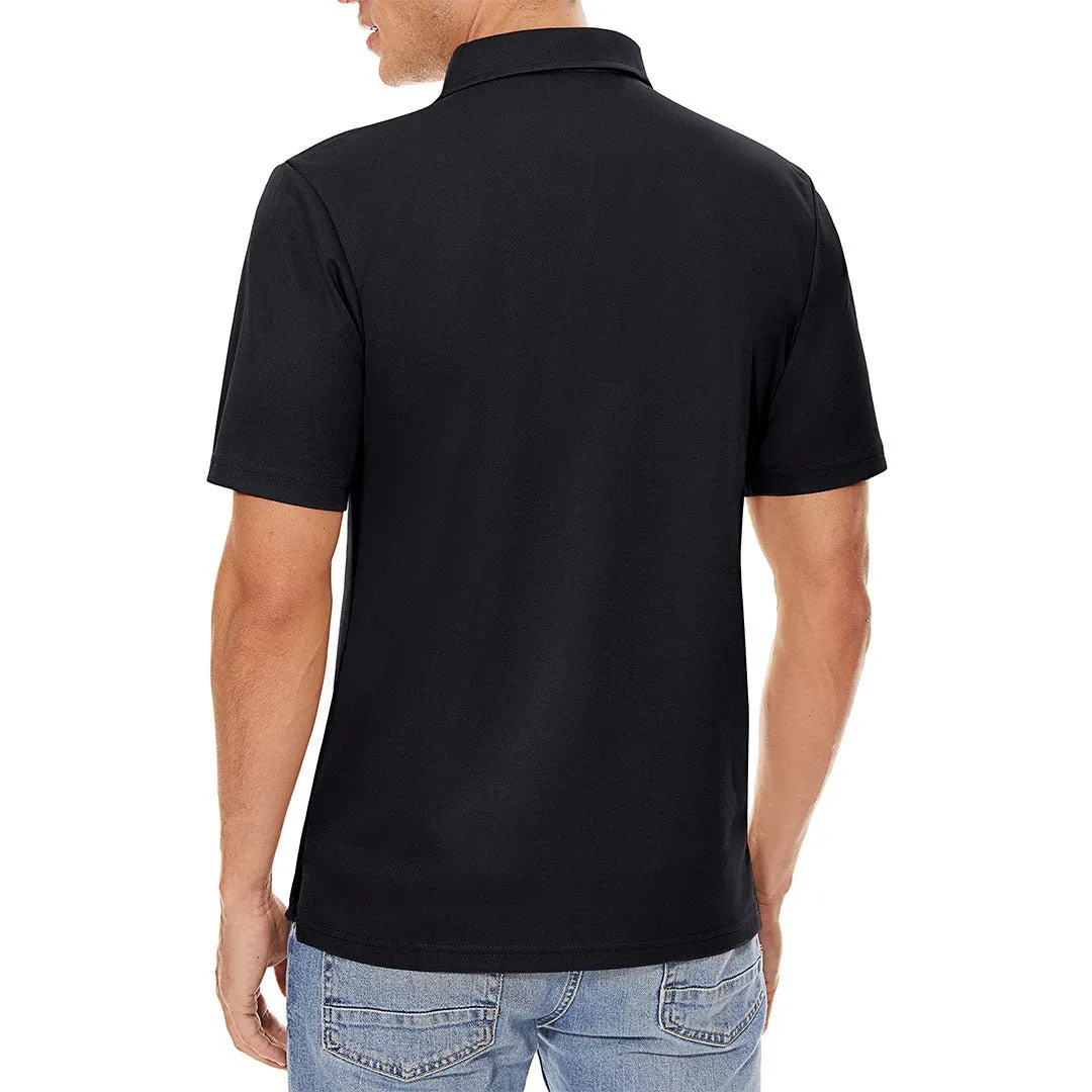 Men's Golf Tennis Quick Dry 3 Buttons Polo Collared Shirt