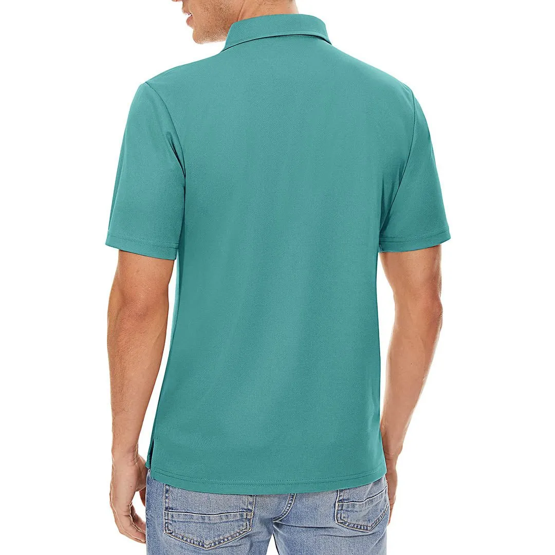 Men's Golf Tennis Quick Dry 3 Buttons Polo Collared Shirt